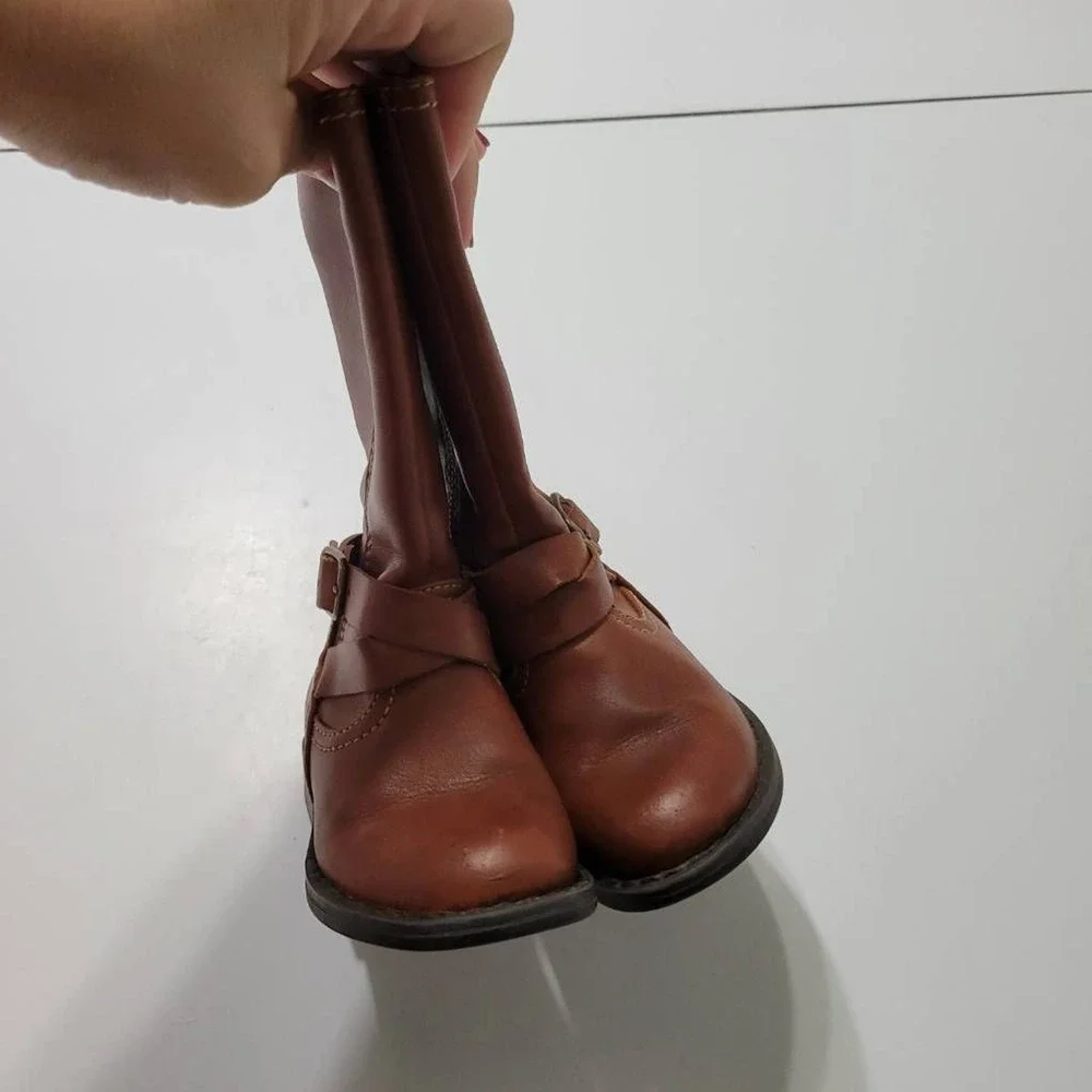 Cupcake Couture Baby Girls Lil Ridder Riding Boots‎ Brown Zip Buckle Round Toe 5